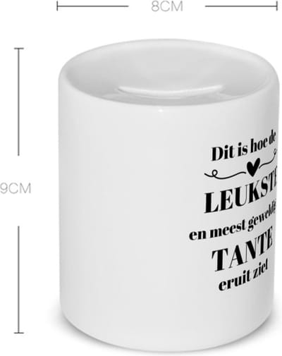 Akyol - dit is hoe de leukste en meest geweldigste tante eruit ziet Spaarpot - Tante - meest leukste tante - verjaardag - cadeautje voor tante - tante artikelen - kado - geschenk - 350 ML inhoud