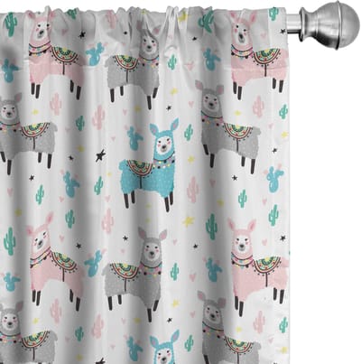 ABAKUHAUS Lama Gordijnen – 2x75x225 cm, Multi-kleur, microvezel