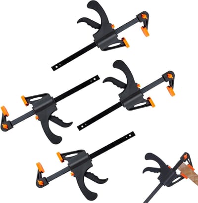 Verstelbare houtklemmen voor houtbewerking - Snelle release, enkelhandig gebruik, ideaal voor DIY projecten, fotolijsten en meubelontmanteling - 102mm x 35mm, set van 4