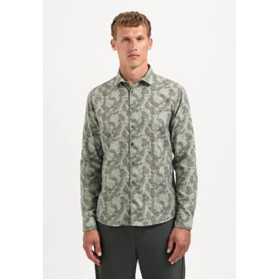 No Excess Shirt Allover Printed Jacquard Dark Green Maat: XL | Casual Overhemden Outlet | Heren | Groen