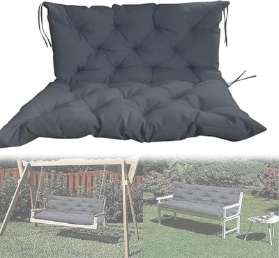 Tuinkussen met Rugleuning - Bankkussen Terras - Comfortabel Zitten - 10cm Dikke Vulling - Diverse Maten - Donkergrijs
