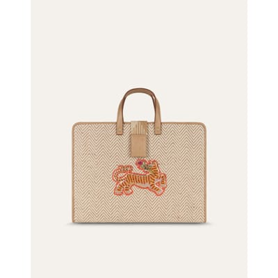 Oilily laptoptas met laptopvak Libbya Laptop Sleeve Shifting Sand beige
