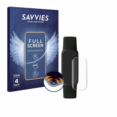 Savvies - Screenprotector voor Fitbit Inspire 3 - Folie Beschermfolie transparant volledig dekking 4 Stuks
