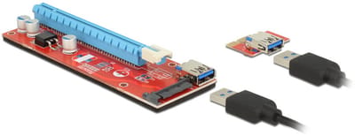 Delock Riser Card PCI Express x1 > x16 with 60 cm USB cable