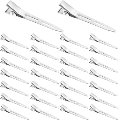 30 Stuks Zilveren Haarspelden voor Vrouwen - Haarclips voor Kappers, Tortoise Metalen Haaraccessoires, Perfect voor Krullen en Haarstyling in de Salon