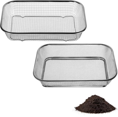 Set van 2 Zeven voor Tuin en Potgrond - RVS Rooster voor Compost, Zand en Grind