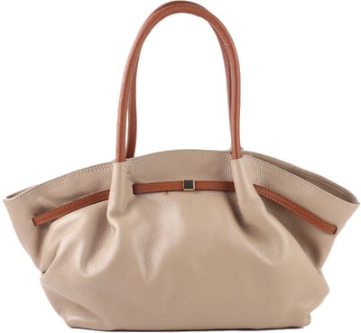 Giuliano Lederen handtas Nayome - Made in Italy - Taupe