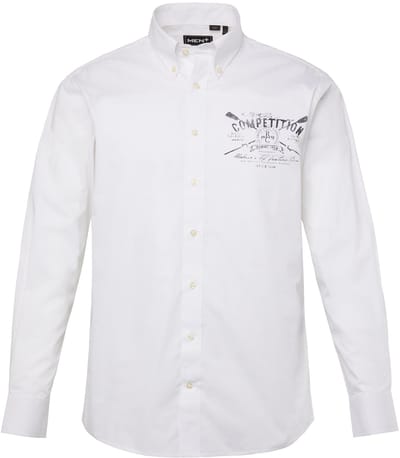 Men Plus - Heren - Overhemd lange mouwen Button-down-kraag Comfort Fit - Sneeuwwit - Maat 3XL