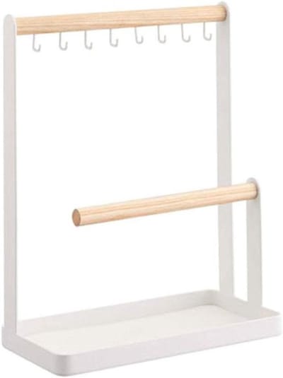 Juwelenboom Standaard - Sieradenhouder Organiser - Sieraden Opbergen - Grote Opslag Capaciteit - 26.3 cm Hoog - Wit
