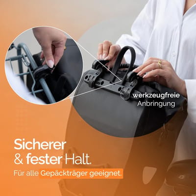 SnelShoppen - Fietstas voor Bagagedrager 25,4L - 100% Waterdicht - Met Draaggreep en Schouderriem - Fietstas Achter - Ideaal voor Fietsvakanties en Da