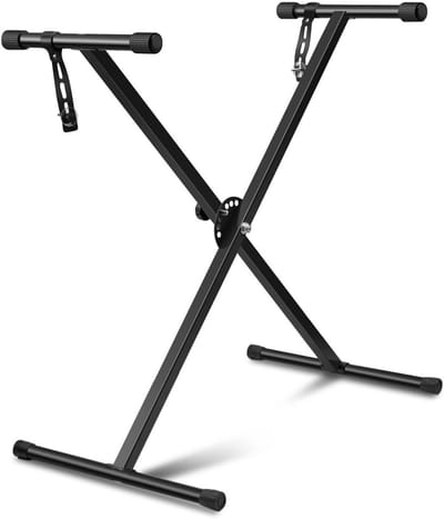 SnelShoppen - Professionele X-Type Keyboard Stand - Verstelbare Hoogte 12" tot 38" - Opvouwbare Muziekstandaard voor Elektronische Piano en Organen -