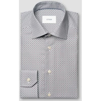 Eton Overhemd Micro Floral Pattern Paars / male