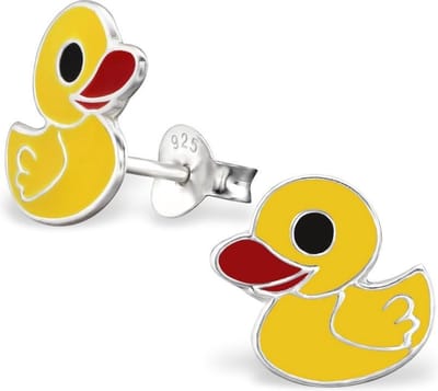 Princess Oorbellen Eendje - 925 Zilver E-Coating - Dier - ∅11mm