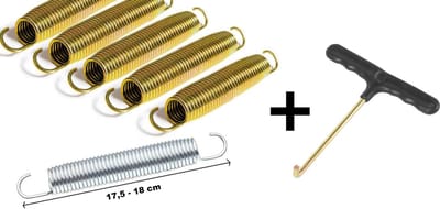 Set Trampoline Veren Gold 180 mm - 5 stuks per set - inclusief verenspanner
