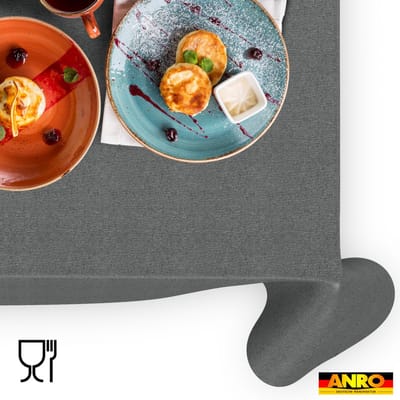 ANRO Tafelkleed Effen linnenlook Grijs 130x90cm Rechte rand Afwasbaar Waterafstotend Binnen & Buiten