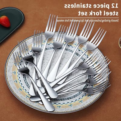 Set van 12 Dessertvorken van RVS - 18CM - Ideaal voor Taarten, Fruit en Feestjes