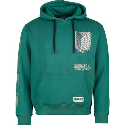 Attack On Titan - Anime Trui met capuchon - Flügel der Freiheit - Logo - S tot XXL - voor Mannen - groen
