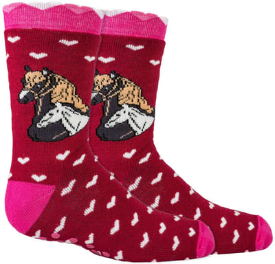 Kindersokken 27-30 | grappige sokken | vrolijke sokken | happy socks printjes | huissokken | Antislip zool | Badstof gevoerd | Thema: Paard | Maat: Diverse maten | 6 paar voordeelpakket