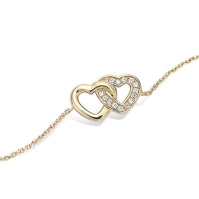 CHIVAL Armband 18K Verguld Goud "Eternal Hearts" – Luxe, Hypoallergeen, Zirkonia, Hartje, Cadeau voor Haar, Liefde, Romantiek, Geschenkverpakking, Sieraad, Kerst