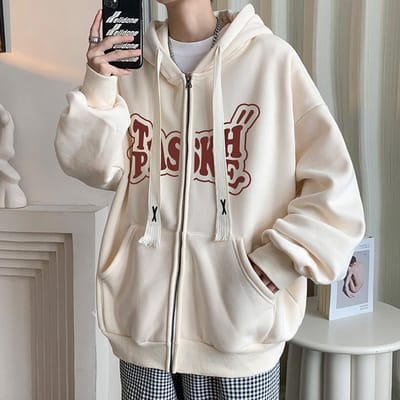 Trendy Merk Cardigan met Capuchon Trui Heren Lente en Herfst Nieuw Tiener Losse Student Jas Heren 4XL