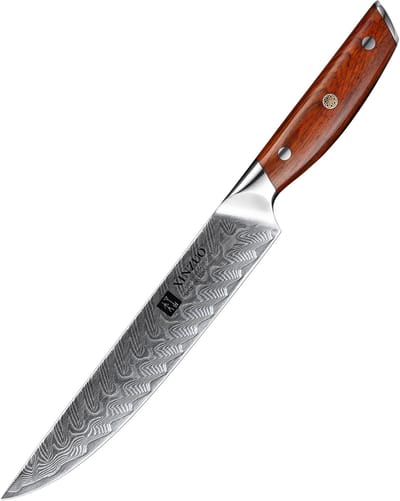 Damascus Vleesmes (67 lagen) | Xinzuo B27 Yi | Luxe & Professioneel | Vlijmscherp Damascus staal | 34 cm Keukenmes