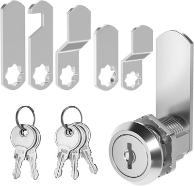 SnelShoppen - Mailbox Lock 25 mm met 4 Sleutels en 5 Slotplaten, Universele Deurslot voor Briefkasten, Keuken, Kasten en Laden
