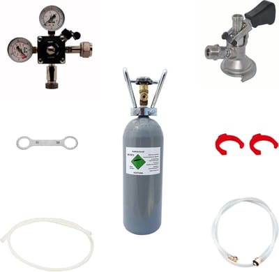 Accessoirepakket voor biertap Pygmy 1-kraan - met Type M fustkoppeling, CO2-fles 2kg