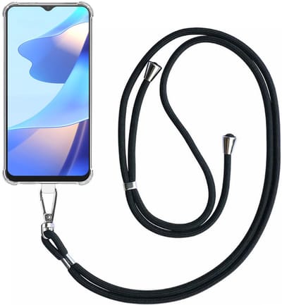 Telefoonhoesje Geschikt voor Oppo A16 / A16s / A54s Transparant Schokbestendig met Afneembaar Universeel Telefoonkoord - Backcover Case Siliconen ShockProof with Lanyard - Smartphonica geschikt voor Oppo A16;Oppo A16s;Oppo A54s
