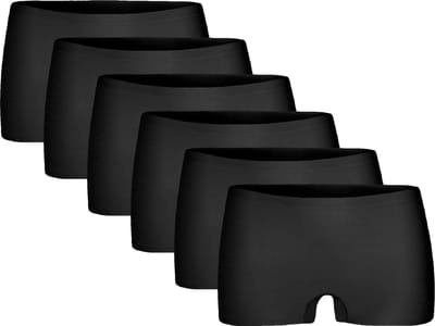 Dames Slips - Invisible Midi Shorts - 6-Pack - Zwart - Maat XXL/3XL