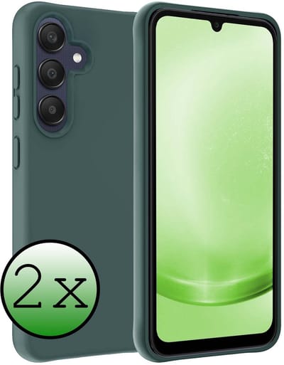 Hoesje 2 Stuks - Geschikt voor Samsung Galaxy A26 - Sterk & Shockproof - Case Siliconen - Back Cover - Telefoon Hoes - Donkergroen