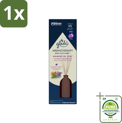 1 x Glade - Geurstokjes Moment van Zen - Aromatherapie Geurverspreiding - 80 ml - Geurstokjes - Aromatherapie - Lavendel - Sandelhout - Ontspannen