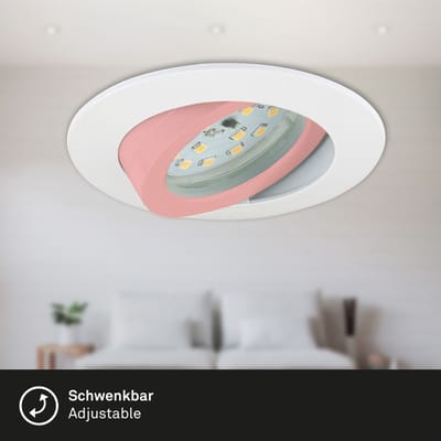 Briloner Leuchten - LED-inbouwlampen, set van 3, plafondlampen dimbaar, LED-module zwenkbaar, elk 6,5 W, 3.000 K IP23