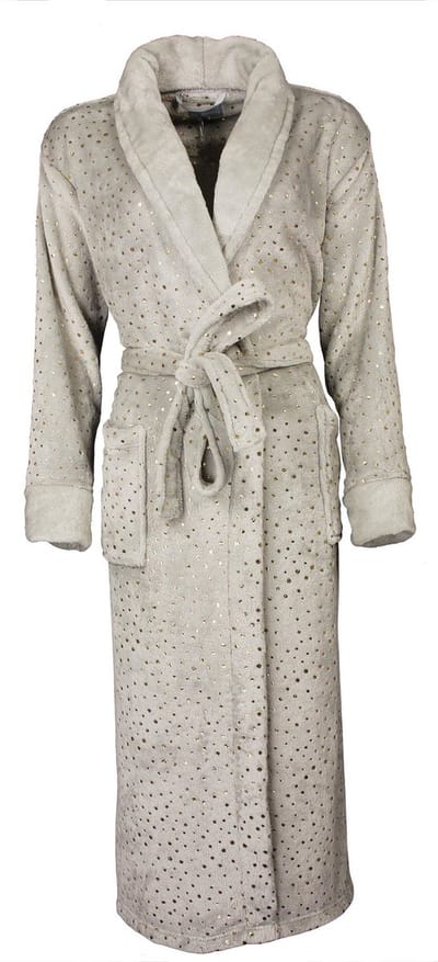 Irresistible Dames Badjas - Fleece - Licht Grijs - Maat L