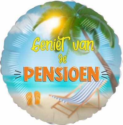 Geniet van je Pensioen Folieballon strand, 45 cm