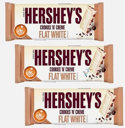 Hershey's Cookies - Chocolate White Flat - 5 x 90g - Voordeelpack - Amerikaanse Chocolade Repen