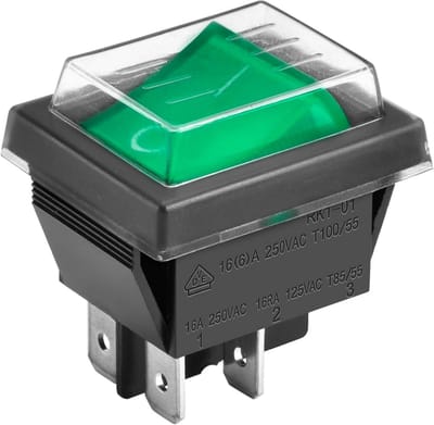 ONF3 - Rocker switch - On-Off schakelaar - Waterdichte behuizing - Groen - 16A - 250VAC - Geschikt voor wandmontage - Kleur groen
