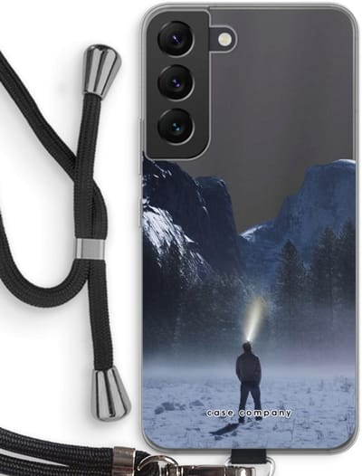 Case Company® - Hoesje met koord geschikt voor Samsung Galaxy S22 hoesje met Koord - Wanderlust - Telefoonhoesje met Zwart Koord - Bescherming aan alle Kanten en Over de Schermrand