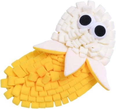 Snuffelmat Hond - Voederpuzzel - Mentale Stimulatie - Interactief Voedselspel - 25 x 20 cm - Banaan