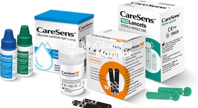 CareSens N test strips (50 Stuks) & lancetten (100 stuks) & CareSens N Controle vloeistof (1 stuks)