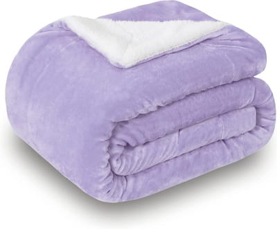 Lila Sherpa Deken - Tweezijdige, Extra Dikke Woondeken van Fleece - 150 x 200 cm