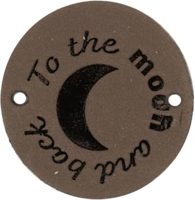 Durable Leren Label – "To the Moon and Back" – Duurzaam & Stijlvol (2 stuks)