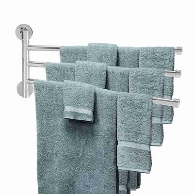 Dailygoods- Handdoekrek Roestvrij Staal - Handdoekhouder Badkamer - Muurmontage - Antislip - Schokbestendig - Lichtgewicht