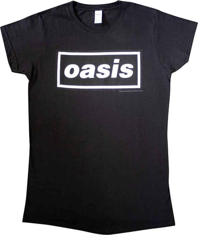 Oasis - Decca Logo Dames T-shirt - S - Zwart