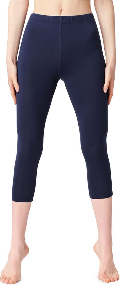 Bellivalini Dames Leggings - Sport - Vrijetijdsbroek - Katoen - ¾ Lang - Marineblauw - S - BLV-BLV50-199-LE