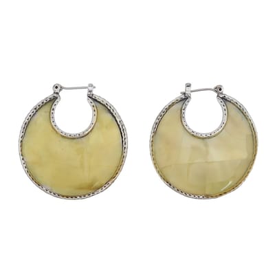 Behave - Oorbellen - Oorringen - Schelp - Beige Geel - 3.5cm doorsnede