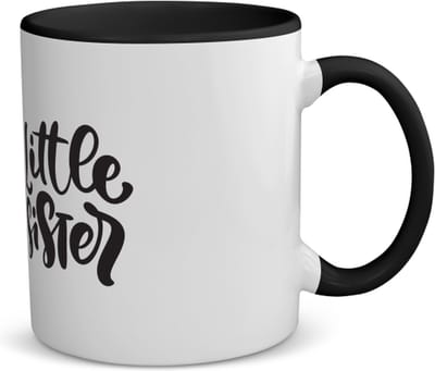 Akyol - little sister koffiemok - theemok - zwart - Zus - zusje - cadeau - verjaardag - jongste zus - familie - 350 ML inhoud