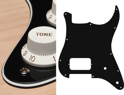 Boston ST-344-B pickguard, Stallion, H, 2 pot holes, 3 ply, black
