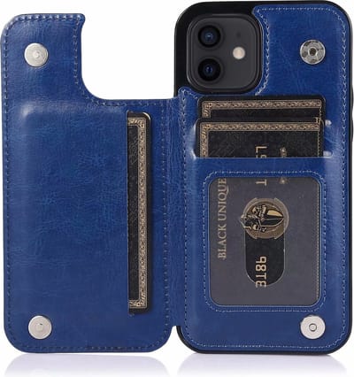 Hoesje geschikt voor iPhone 8 - Backcover - Pasjeshouder - Portemonnee - Kunstleer - Blauw
