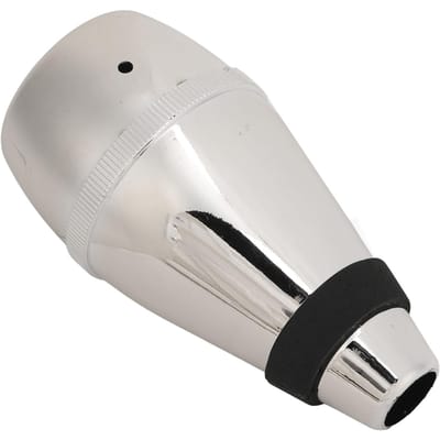 Sourdine de Trompette de Rechange Plastique ABS Mini Silencieux Entièrement Fermé Accessoires de Trompette Argent argenté