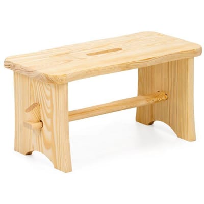 Springos Kruk - Bijzet Krukje - Grenenhout - Lichtbruin - Rond - 120 Kg - 40 x 20 x 20 cm